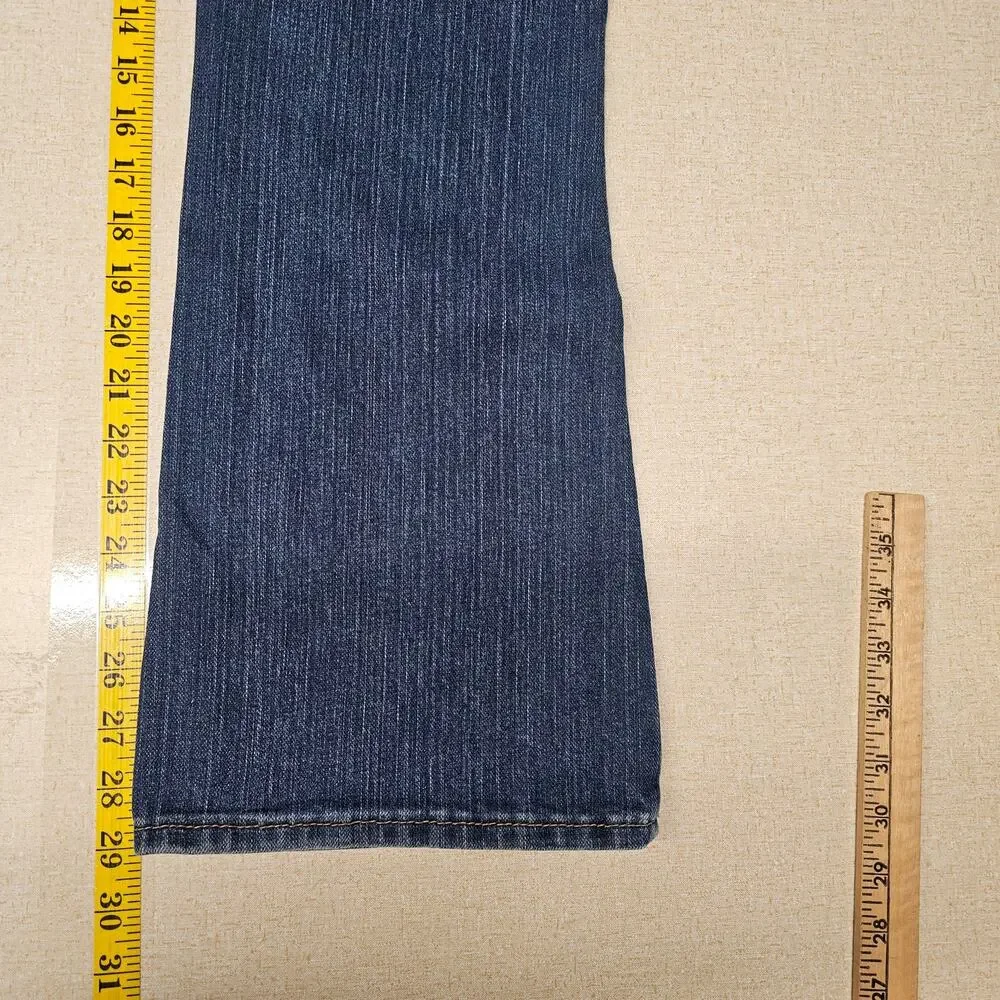 VINTAGE Old Navy Mid Rise Denim Bootcut Jeans Medium Indigo Women's 10 Short